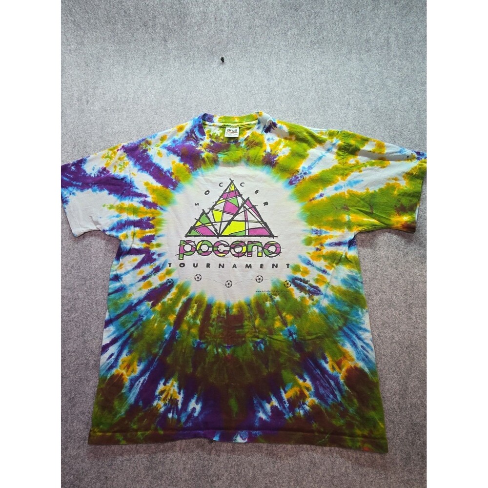 Poconoco Soccer Tournament Anvil Tie Dye T Shirt Mens XL Vintage USA